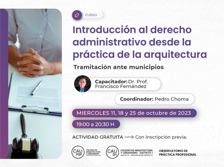 Curso | Introducción al derecho administrativo desde la práctica de la arquitectura 