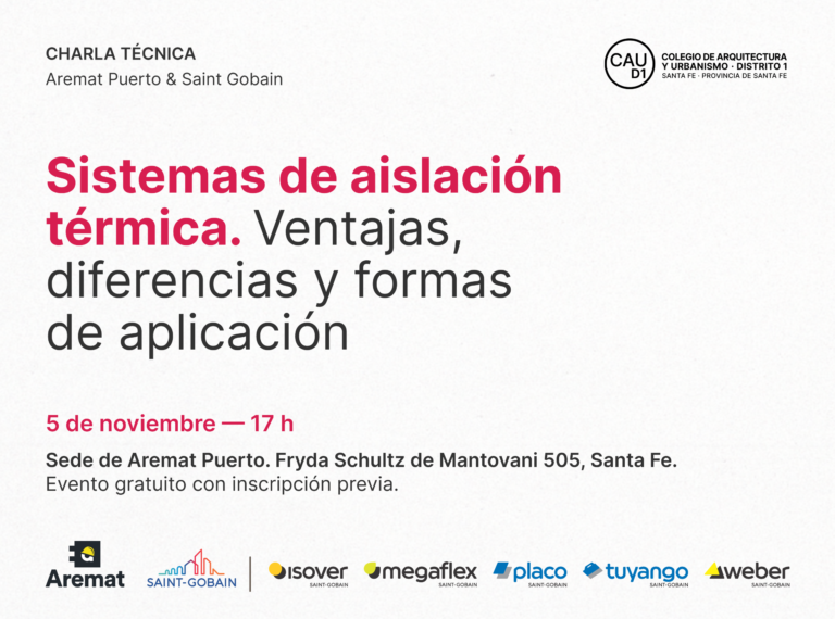 Charla técnica: Sistemas de aislación térmica. Ventajas, diferencias y formas de aplicación