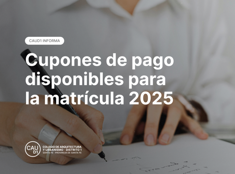 Cupones de pago disponibles para la matrícula 2025