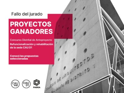 Se conocieron los ganadores del concurso para refuncionalizar y rehabilitar la sede del CAUD1